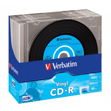 CD Verbatim compatible 700 Mo 52X Vinyl (Boite Slim de 10)