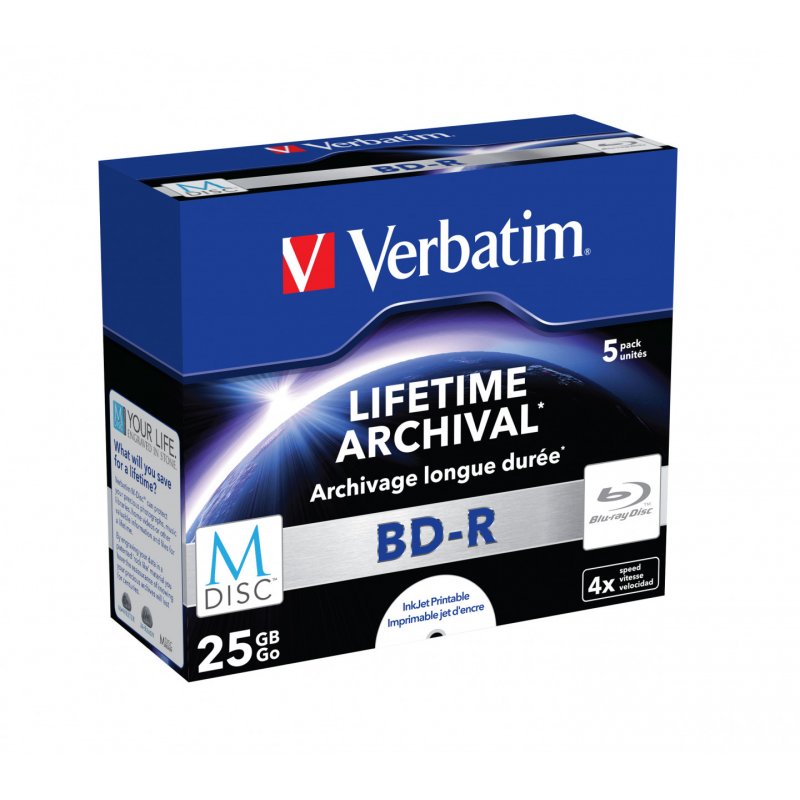 Verbatim compatible M-Disc - BD-R x 5 - 25 GB - Speichermedium