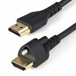 StarTech.com 3ft (1m) HDMI Cable with Locking Screw - 4K 60Hz HDR - High Speed HDMI 2.0 Monitor Cable with Locking Screw