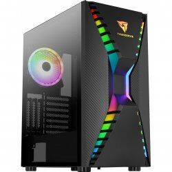 Aerocool ThunderX3 CRONUSBK, Boîtier de Jeu EATX, Ventilateur ARGB, Verre Trempé