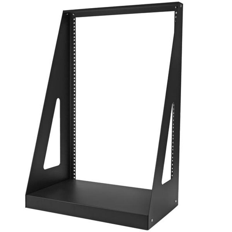 StarTech.com 2-Post 16U Heavy-Duty Desktop Server Rack, Small Open Frame 19in Computer Rack, Compact Network Rack for AV
