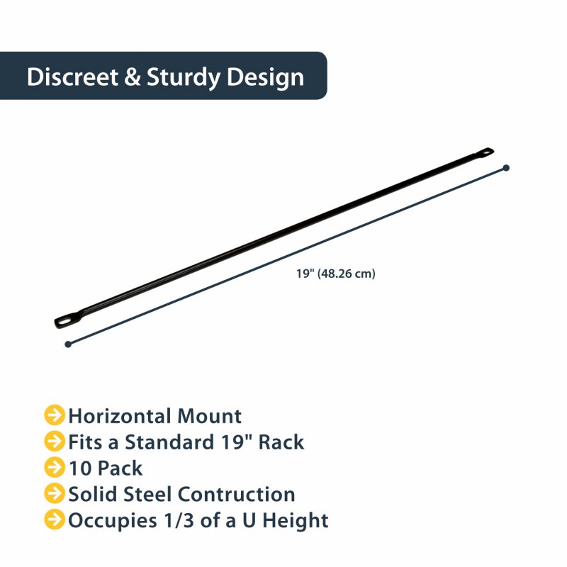 StarTech.com Barre horizontale pour gestion de câbles - Lacing bar pour rack de serveur - Paquet de 10