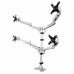 QUAD MONITOR MOUNT - FOR UP TO 27IN VESA MONITORS - DESK MOUNT