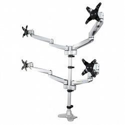 StarTech.com Desk Mount Quad Monitor Arm – Premium Articulating VESA 4 Monitor Mount 2x2 up to 30" – Ergonomic Heigh