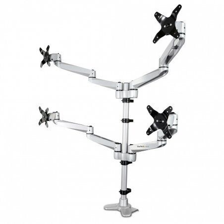 StarTech.com Desk Mount Quad Monitor Arm – Premium Articulating VESA 4 Monitor Mount 2x2 up to 30" – Ergonomic Heigh