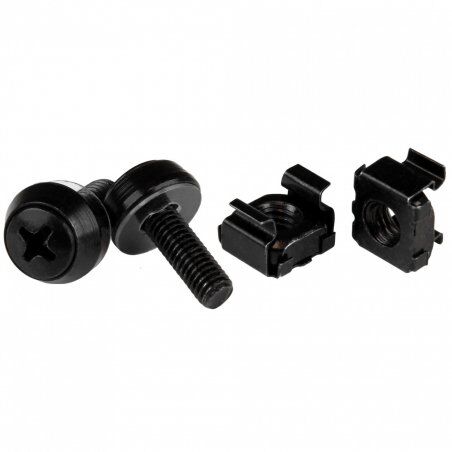 10-32 RACK SCREWS AND NUTS - 50 PACK - BLACK