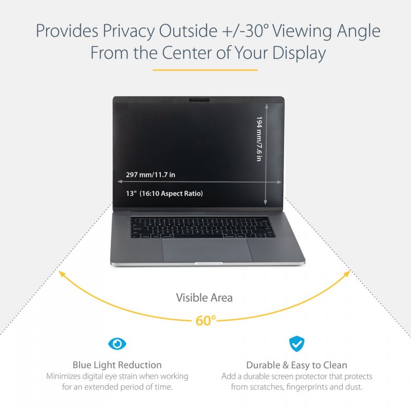 StarTech.com Filtre de confidentialité pour MacBook - 33 cm (13 po) - Mat ou brillant