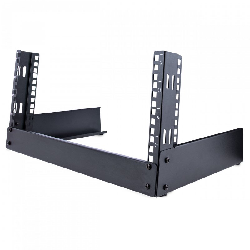 StarTech.com Rack 4U 19" à Cadre Ouvert - Rack Réseau Autoportant à 2 Montants pour Panneaux de Brassage/Données/Mat
