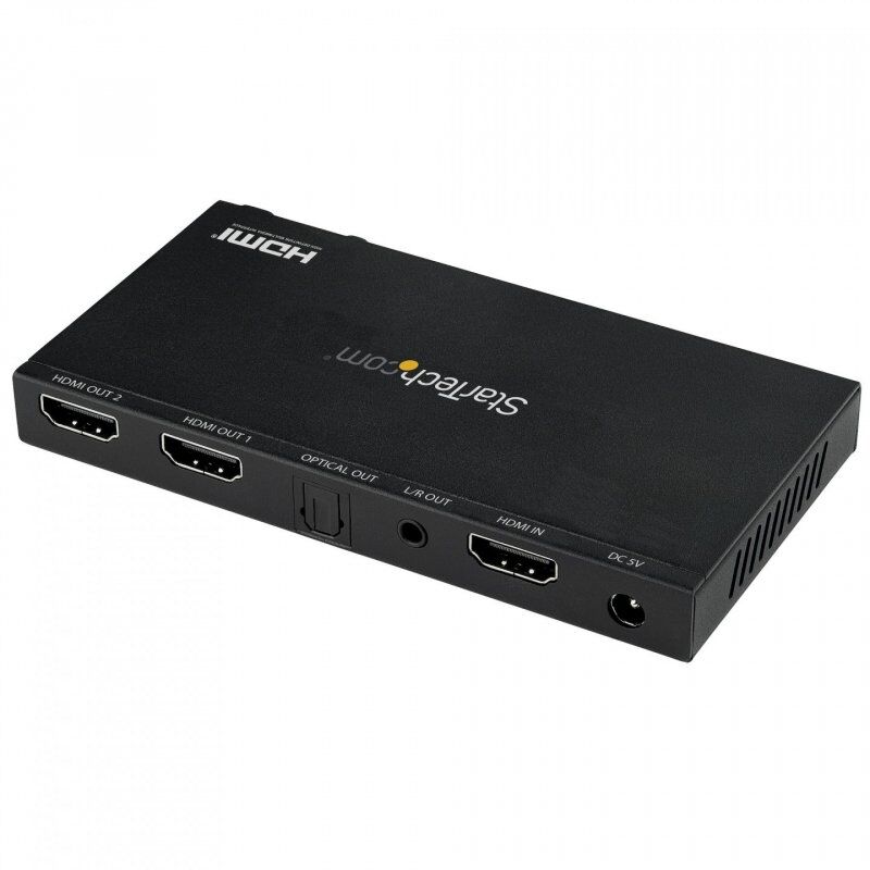 StarTech.com 2-Port HDMI Splitter (1x2) - 4K 60Hz UHD HDMI 2.0 Audio Video Splitter w/ Scaler & Audio Extractor (3.5mm/S