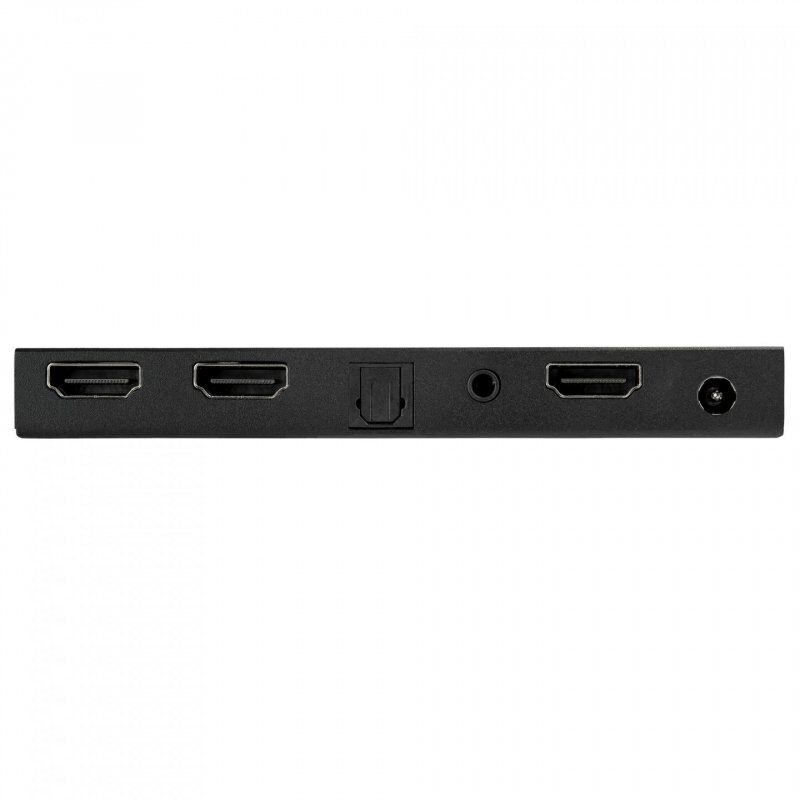 StarTech.com 2-Port HDMI Splitter (1x2) - 4K 60Hz UHD HDMI 2.0 Audio Video Splitter w/ Scaler & Audio Extractor (3.5mm/S