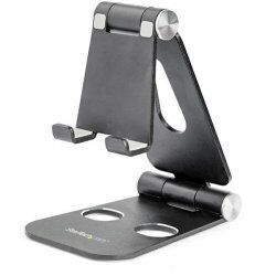 StarTech.com Phone and Tablet Stand - Foldable Universal Mobile Device Holder for Smartphones & Tablets - Adjustable Mul
