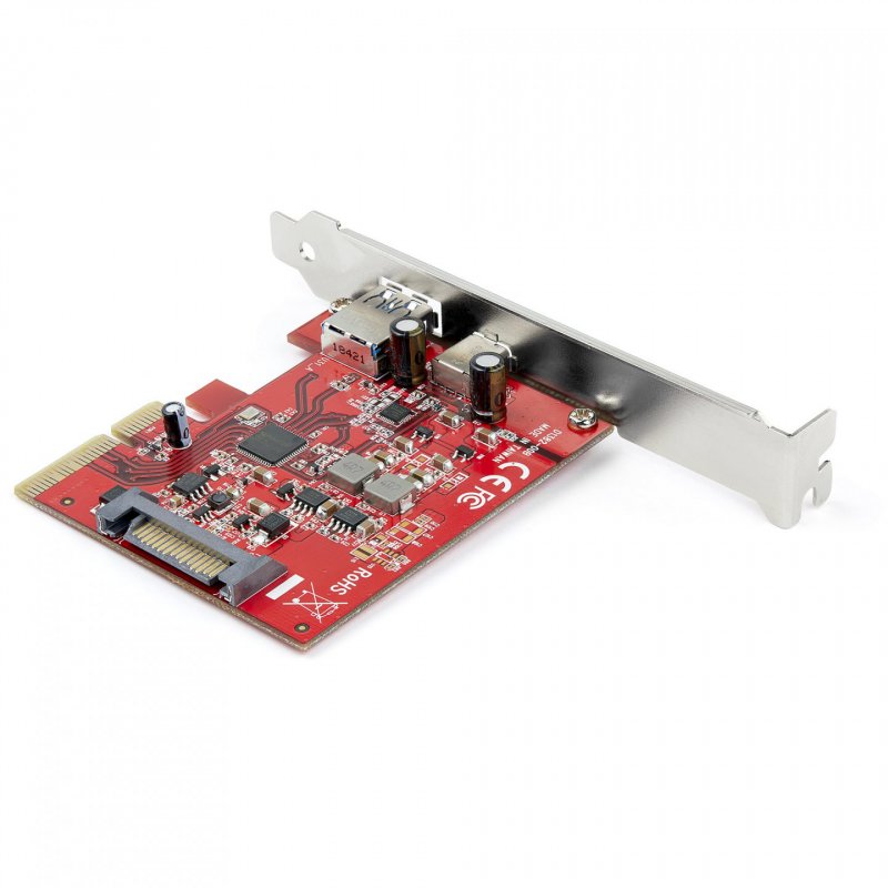 StarTech.com Carte PCIe à 2 ports - USB-A et USB-C, 10 Gbps - Adaptateur de carte contrôleur hôte PCI Express Type C 