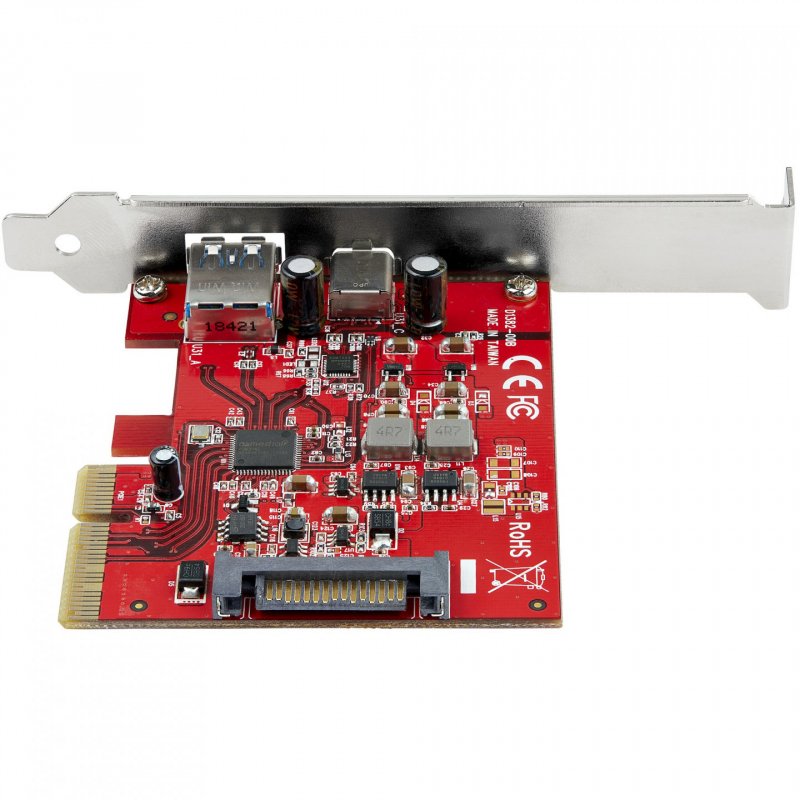 StarTech.com Carte PCIe à 2 ports - USB-A et USB-C, 10 Gbps - Adaptateur de carte contrôleur hôte PCI Express Type C 
