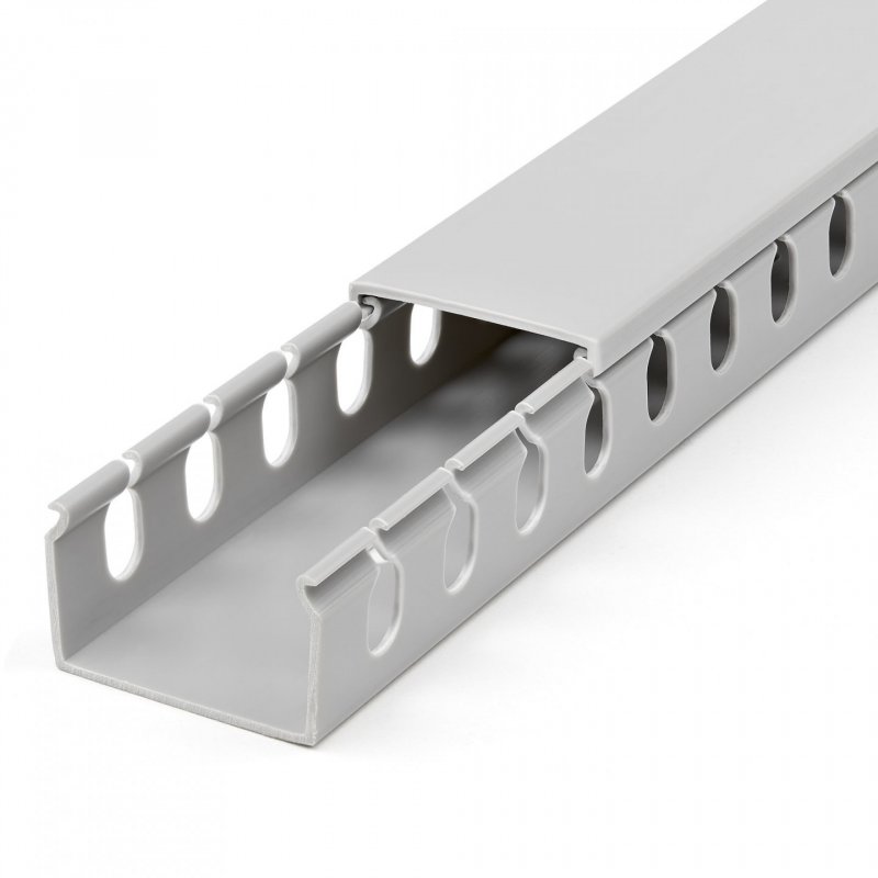 StarTech.com Open Slot Cable Management Raceway with Cover, 1-1/2"(38mm)W x 1"(25mm)H - 6.5ft(2m) length - 1/4"(8mm) Slo