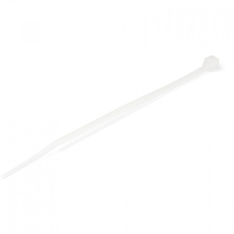 StarTech.com Colliers de Serrage 10 cm Blancs - Largeur 2 mm - Diam. faisceau 22 mm - Résistance traction 8 kg - Fermet