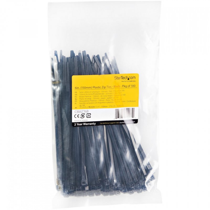 COLLIERS DE SERRAGE 15 CM NOIRS EN NYLON 100 PCS