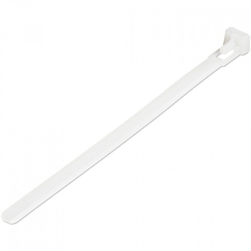 StarTech.com Colliers de Serrage Réutilisables 15 cm Blancs - Largeur 7 mm - Diam. faisceau 35 mm - Résistance tractio