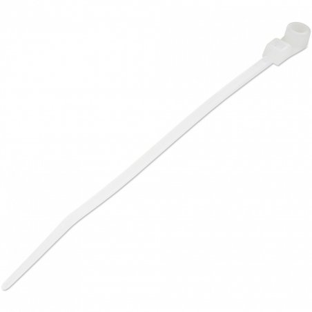 StarTech.com 4"(10cm) Cable Ties with Mounting Hole - 1/16"(2mm) wide, 7/8"(24mm) Bundle Dia. 18lb(8kg) Tensile Strength