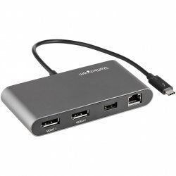 StarTech.com Thunderbolt 3 Mini Dock - Portable Dual Monitor Docking Station with DP 4K 60Hz, 1x USB-A Hub (USB 3.0/5 Gb