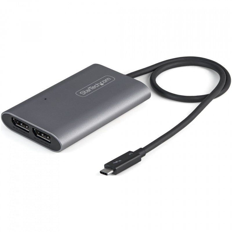 StarTech.com Thunderbolt 3 to Dual DisplayPort Adapter DP 1.4 - Dual 4K 60Hz or Single 8K/5K Thunderbolt 3 to DP Adapter