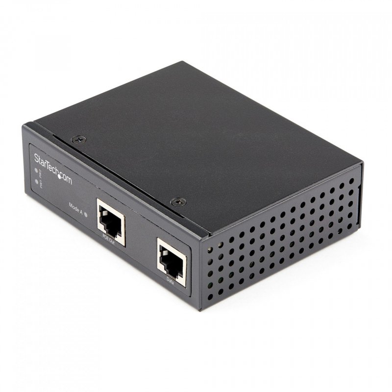StarTech.com Industrial Gigabit Ethernet PoE Injector - 30W 802.3at PoE+ Midspan 48V-56VDC DIN Rail Power Over Ethernet 