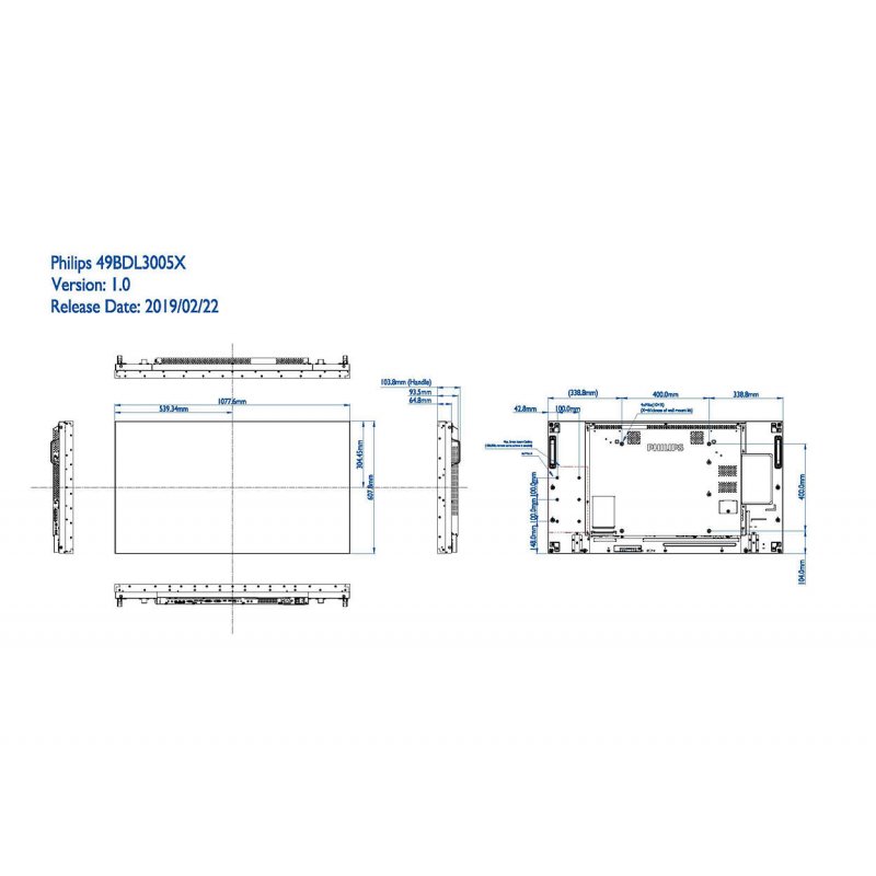 Philips Signage Solutions 49BDL3005X/00 Signage Display Digital signage flat panel 123.2 cm (48.5") LED 450 cd/m² Full 