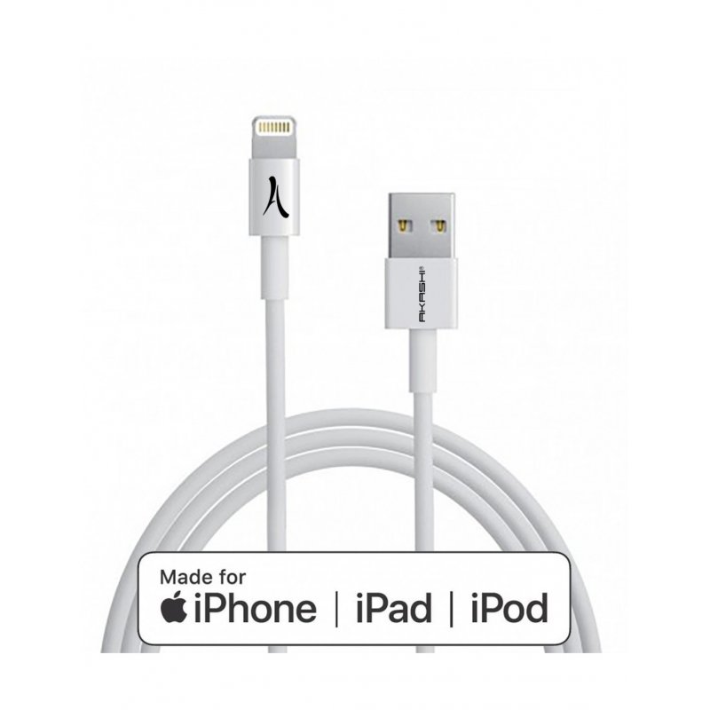 CABLE CERTIFIE APPLE LIGHTNING MFI MADE FOR APPLE WHITE 1M