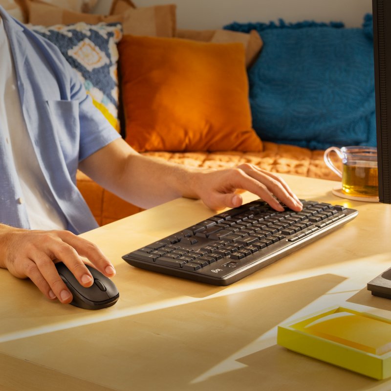 Logitech MK295 Silent Wireless Combo clavier Souris incluse RF sans fil QWERTZ Suisse Graphite