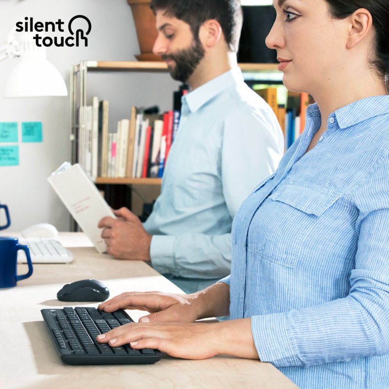 Logitech MK295 Silent Wireless Combo clavier Souris incluse USB QWERTY US International Graphite