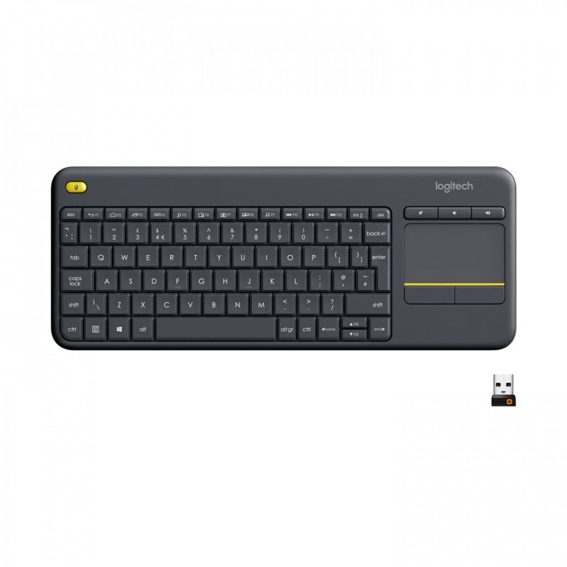 Logitech K400 Plus Clavier sans Fil avec Pavé Tactile QWERTZ Suisse - Noir