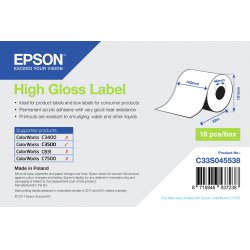 HIGH GLOSS LABEL - CONTINUOUS 102MM X 33M