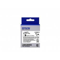 Epson LK-6WBA14 - Thermorétrécissant (HST) - Noir sur Blanc - Diam. 14mmx2.5m