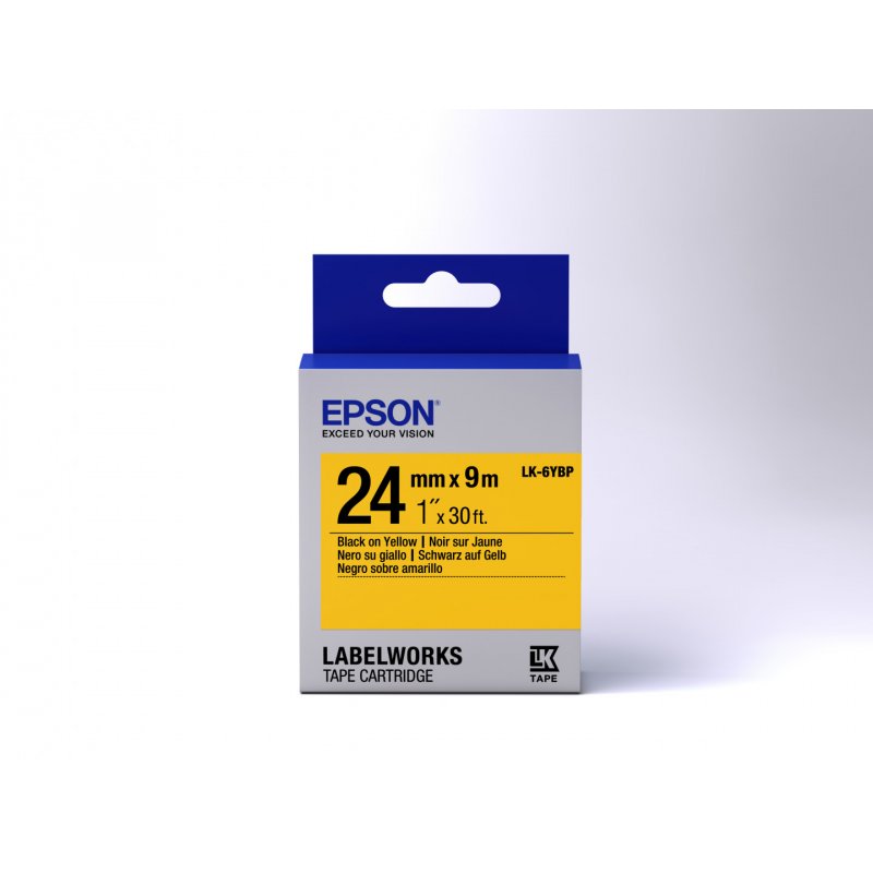 Epson Label Cartridge Pastel LK-6YBP Black/Yellow 24mm (9m)