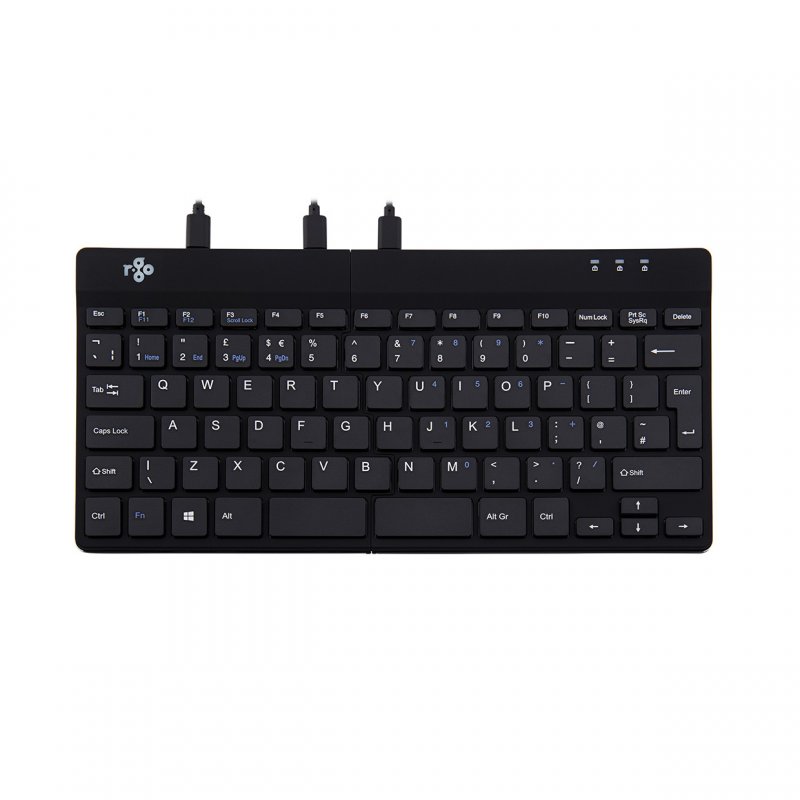 R-GO SPLIT ERGONOMIC KEYBOARD UK LAYOUT QWERTY BLK WIRED       UK
