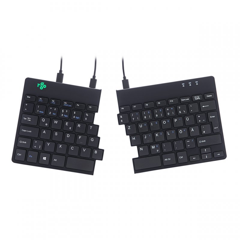 R-Go Tools Split R-Go Break Clavier Ergonomique, QWERTZ (DE), noir, filaire