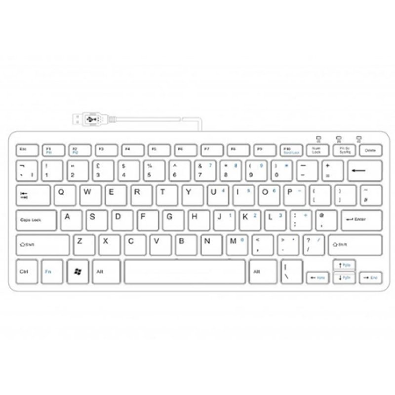 R-GO COMPACT KEYBOARD UK LAYOUT QWERTY WHT WIRED       UK