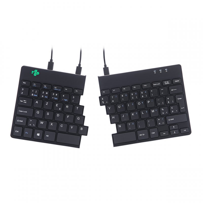 R-GO SPLIT ERGONOMIC KEYBOARD BE LAYOUT AZERTY BLK WIRED       BE