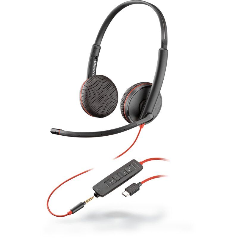 POLY Blackwire C3225 Casque Avec fil Arceau Bureau/Centre d'appels USB Type-C Noir