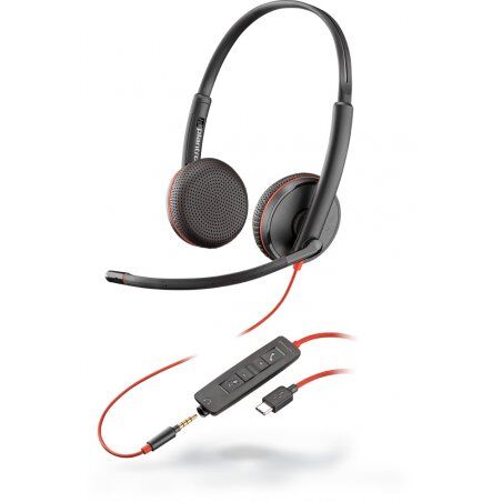 POLY Blackwire C3225 Casque Avec fil Arceau Bureau/Centre d'appels USB Type-C Noir