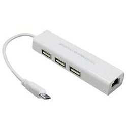 ETHERNET 1 PORT ADPTR AND 3 USB F/TABLET OR SMARTPHONE MICRO USB