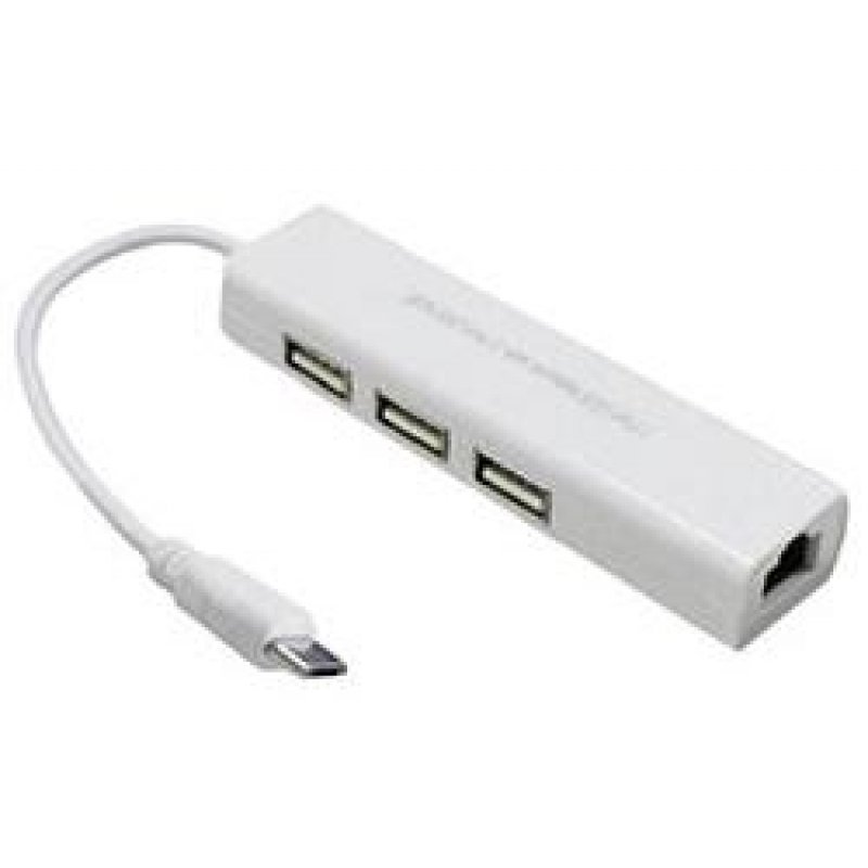 ETHERNET 1 PORT ADPTR AND 3 USB F/TABLET OR SMARTPHONE MICRO USB