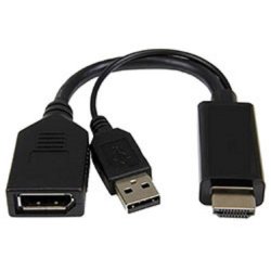 DLH DY-TU4247B video cable adapter DisplayPort HDMI + USB Black