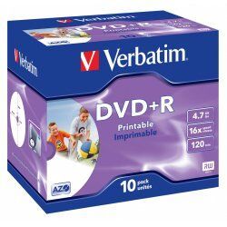 Verbatim DVD+R Wide Inkjet Printable ID Brand