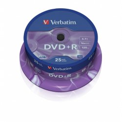 DVD+R Verbatim compatible 4,7 Go (Spindle de 25)