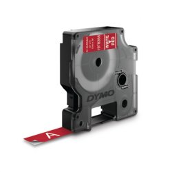 DYMO D1 - Durable Étiquettes - Blanc sur rouge - 12mm x 7m