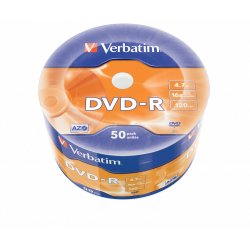 Verbatim DVD-R Matt Silver 50 Pack Wrap Spindle