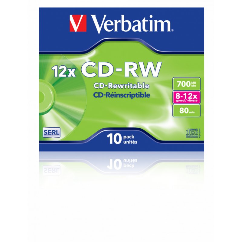 CD-RW/700MB 80Min 12x HiSpeed JC 10pk
