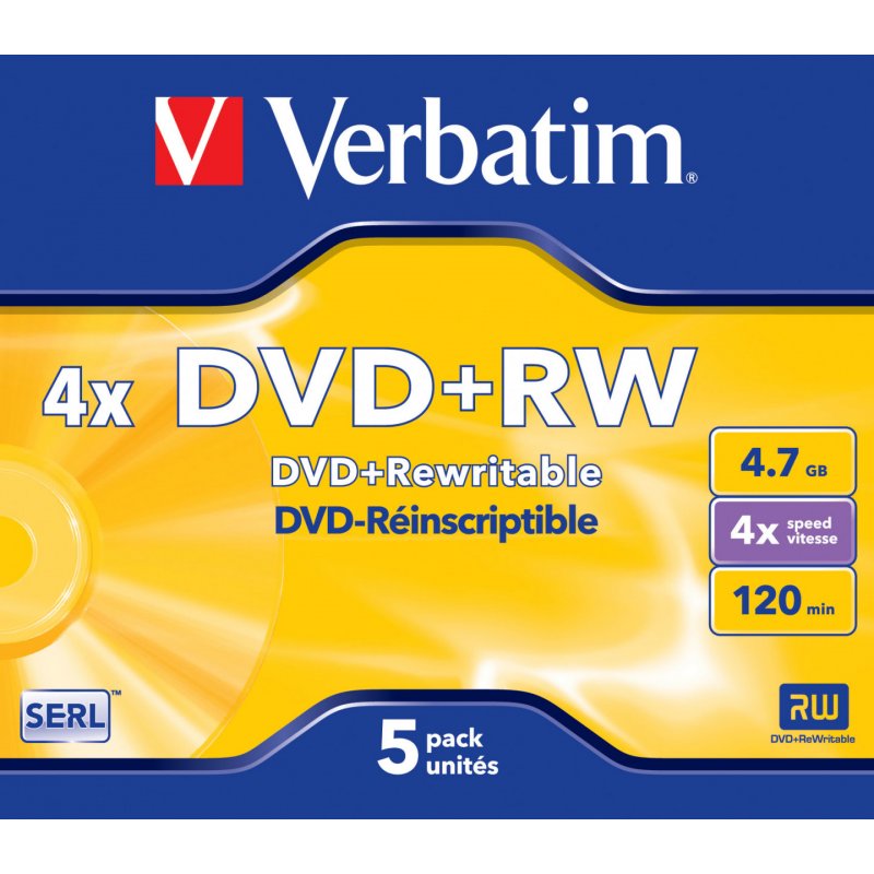 DVD+RW/4.7GB 4x AdvSERL JewelCase 5pk