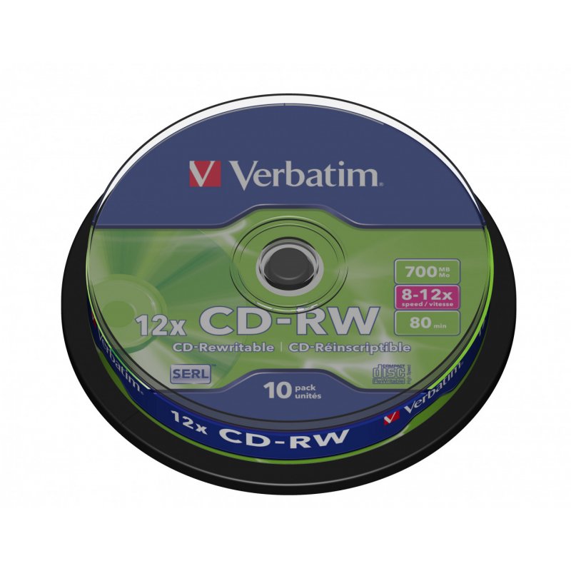 CD-RW/700MB 80Min 10x Speed Cake10pk