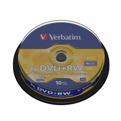 DVD+RW/4.7GB 4xspd Spdl 10pk